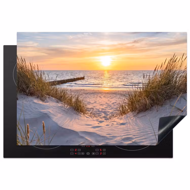 Strand - Zonsondergang - Natuur - Landschap Inductie beschermer vinyl 3mm klein -3d