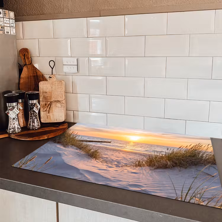 Strand - Zonsondergang - Natuur - Landschap Inductie beschermer vinyl 3mm klein -sfeer3