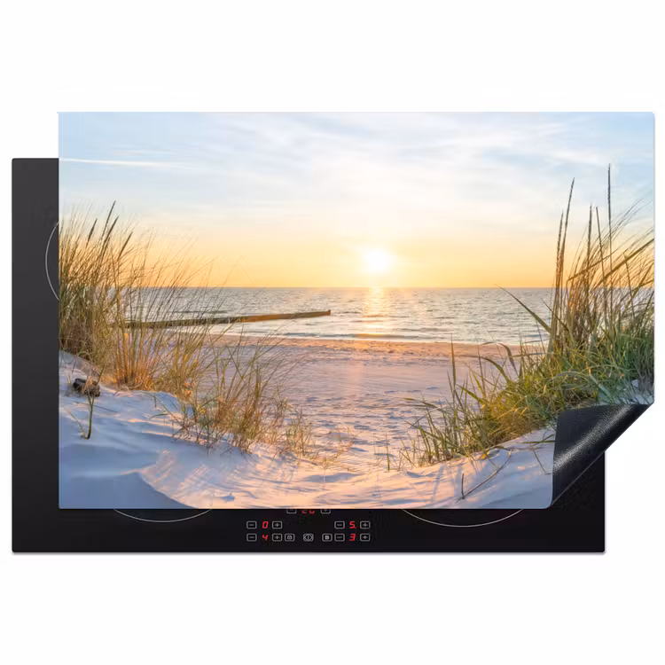 Strandzonsondergang met Helmgras Inductie beschermer vinyl 3mm klein -3d