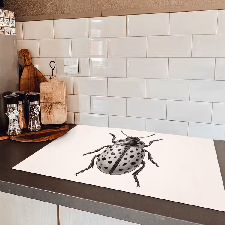Kever - Insect - Vintage Inductie beschermer vinyl 3mm klein -sfeer3