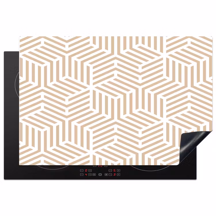 Beige - Geometrie - Patronen - Abstract Inductie beschermer vinyl 3mm klein 276 -3d