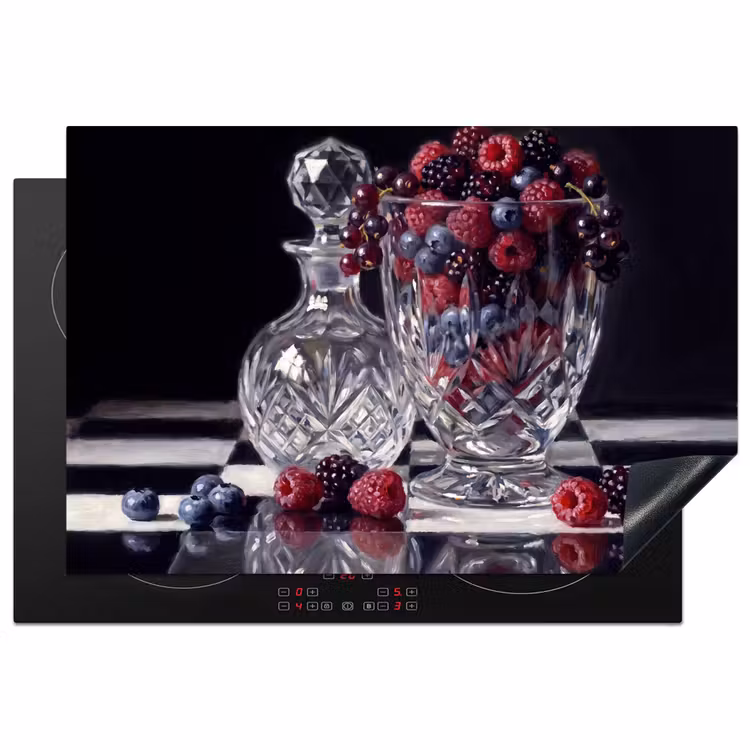 Induction Hob Cover - Berries - Crystal - Still Life - Bessen - Kristal - Stilleven Inductie beschermer vinyl 3mm klein