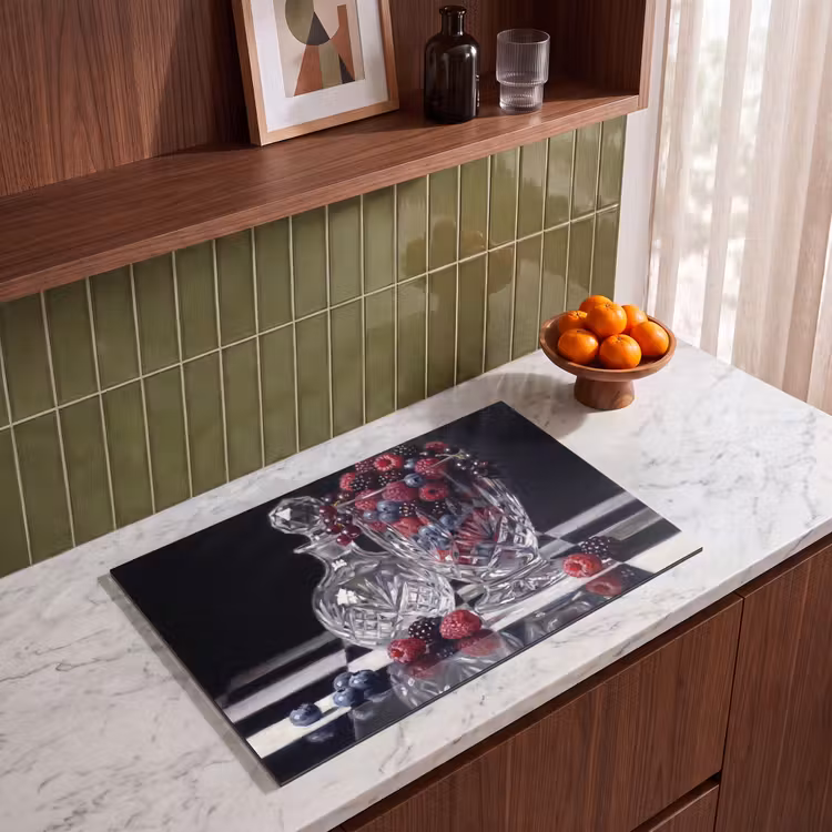 Induction Hob Cover - Berries - Crystal - Still Life - Bessen - Kristal - Stilleven Inductie beschermer vinyl 3mm klein