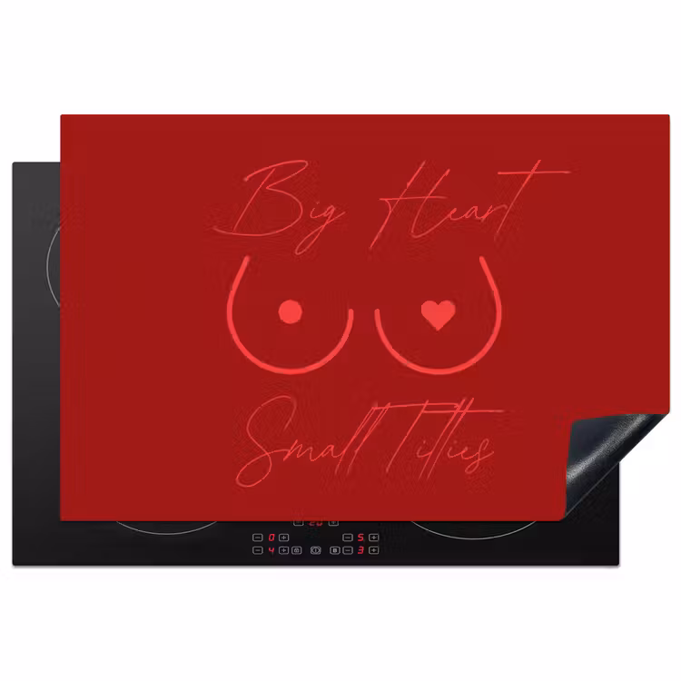 big heart small titties - Hart - Rood Inductie beschermer vinyl 3mm klein -3d