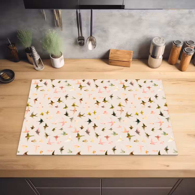 Vogels - Vliegen - Kleurrijk Inductie beschermer vinyl 3mm klein 276 -sfeer5
