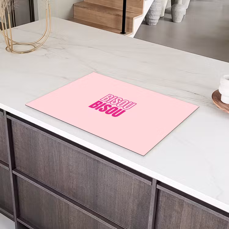 Bisou - Roze - Minimalistisch Inductie beschermer vinyl 3mm klein -sfeer8