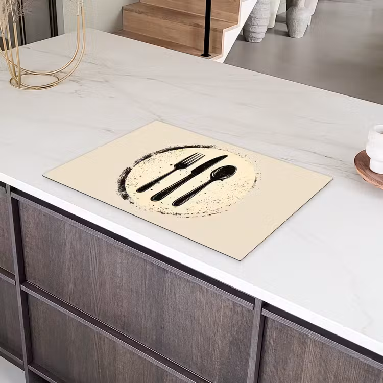 Zwart - Bestek - Rondje Inductie beschermer vinyl 3mm klein -sfeer8