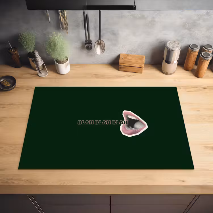 BLAH BLAH BLAH - Mond - Groen Inductie beschermer vinyl 3mm klein -sfeer5