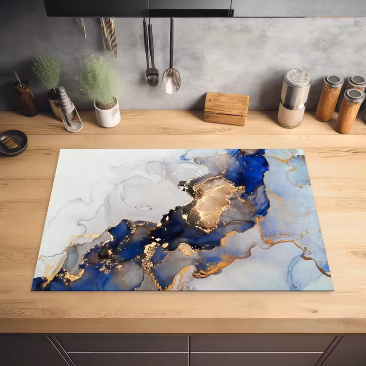 Blauwe Dromen en Gouden Aders Inductie beschermer vinyl 3mm klein -sfeer5