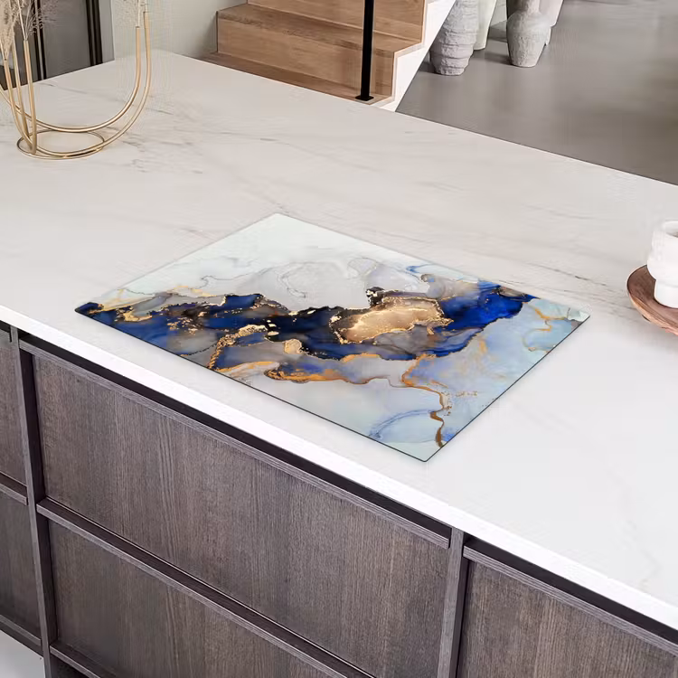 Blauwe Dromen en Gouden Aders Inductie beschermer vinyl 3mm klein -sfeer8