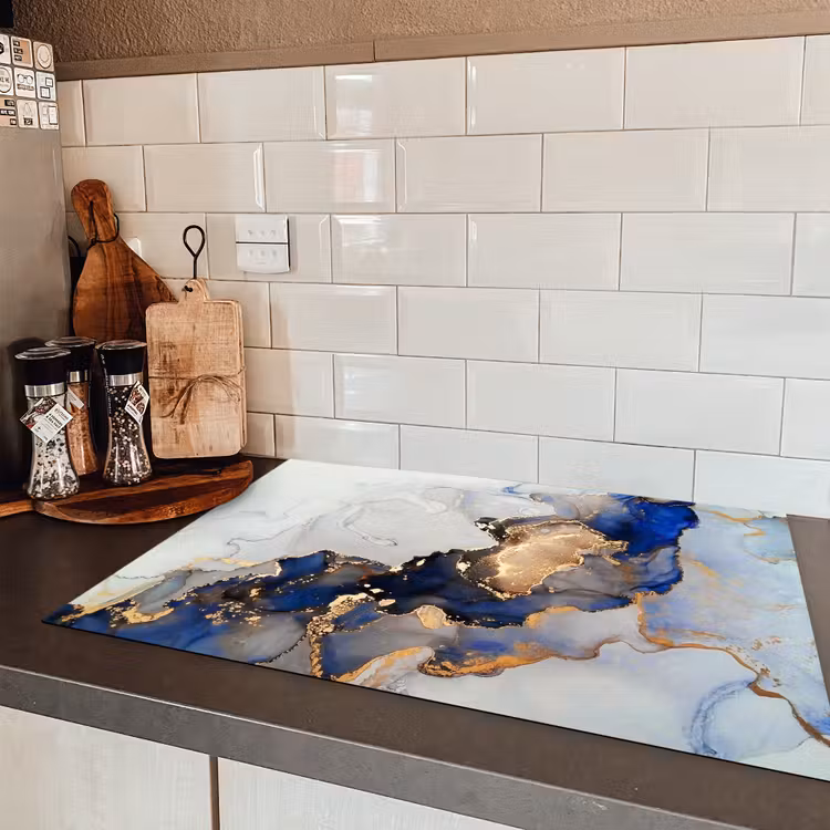 Blauwe Dromen en Gouden Aders Inductie beschermer vinyl 3mm klein -sfeer3