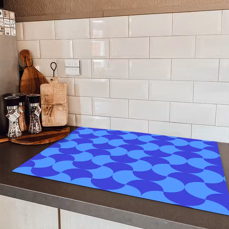 Blauw - Maanvlakken - Patroon Inductie beschermer vinyl 3mm klein 276 -sfeer3