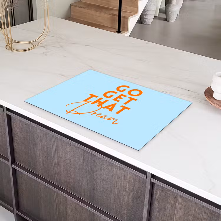 Blauw - Oranje - Tekst Inductie beschermer vinyl 3mm klein -sfeer8