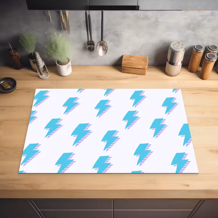 Blauw - Paars - Bliksem Inductie beschermer vinyl 3mm klein 276 -sfeer5