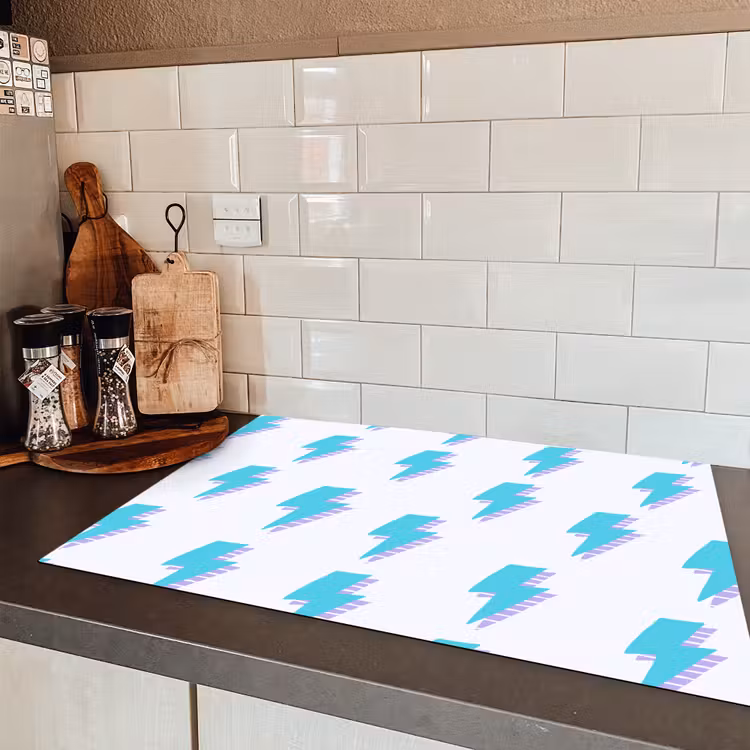 Blauw - Paars - Bliksem Inductie beschermer vinyl 3mm klein 276 -sfeer3