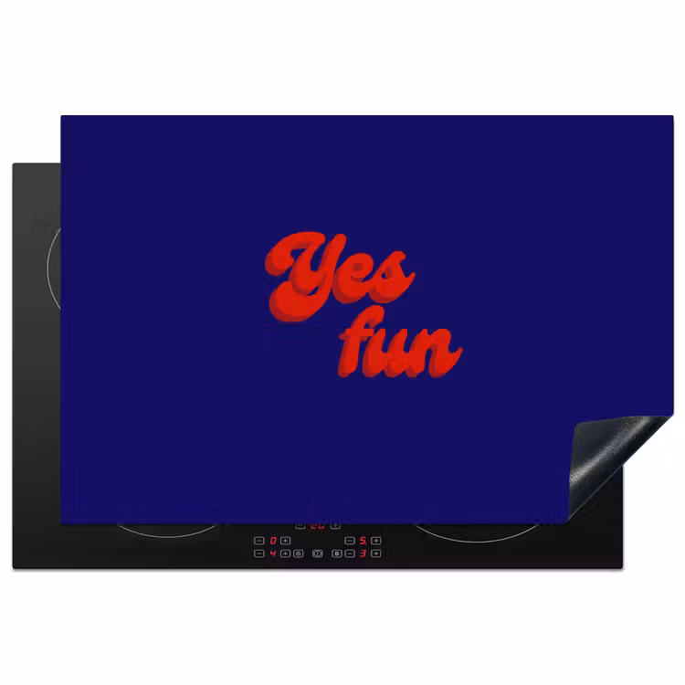 Blauw - Rood - Yes fun - 3D Inductie beschermer vinyl 3mm klein -3d