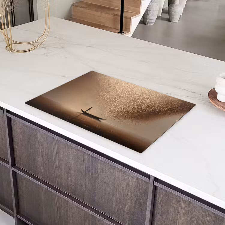 Bootje - Blaadjes - Goud - Water Inductie beschermer vinyl 3mm klein -sfeer8