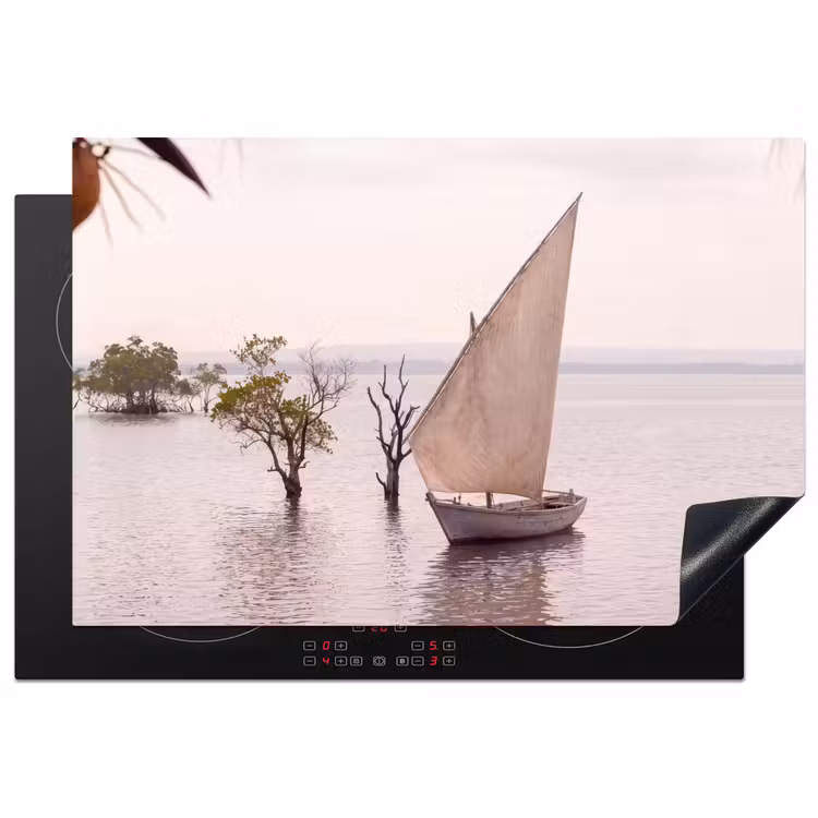 Boot - Zeil - Water - Tropisch - Natuur Inductie beschermer vinyl 3mm klein -3d
