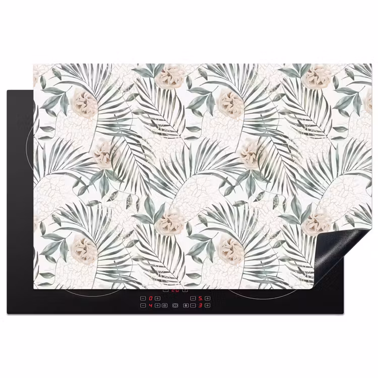 Bohemian - Bloemen - Bladeren - Jungle - Tropical Inductie beschermer vinyl 3mm klein -3d