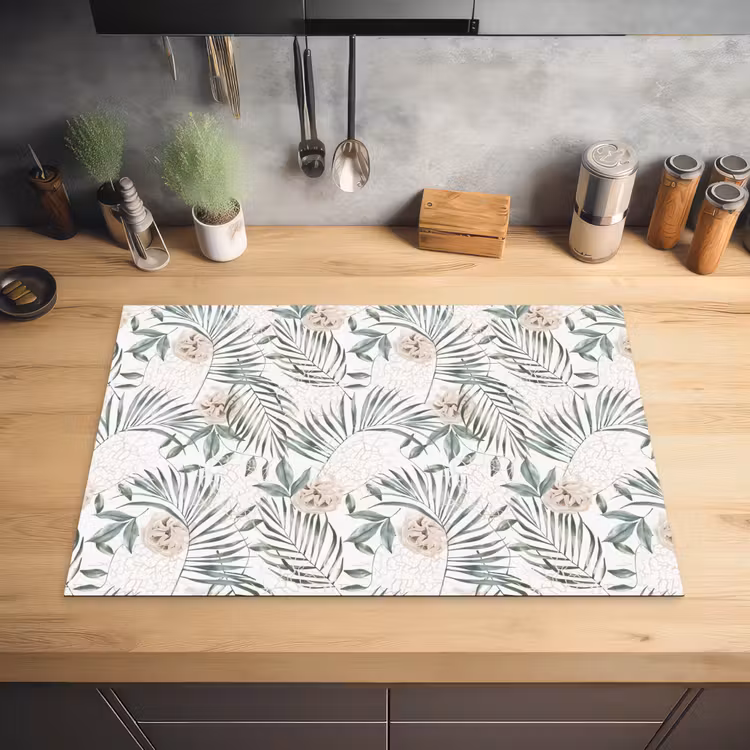 Bohemian - Bloemen - Bladeren - Jungle - Tropical Inductie beschermer vinyl 3mm klein -sfeer5