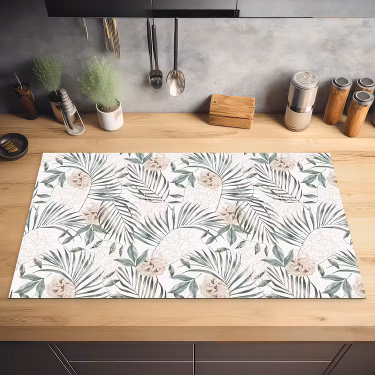 Bohemian - Bladeren - Bloemen - Tropisch Inductie beschermer vinyl 3mm middel -sfeer5