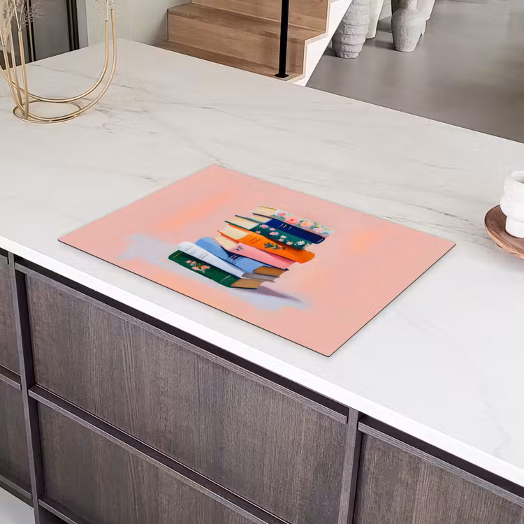 Boeken - Stapel - Kleurrijk Inductie beschermer vinyl 3mm klein -sfeer8