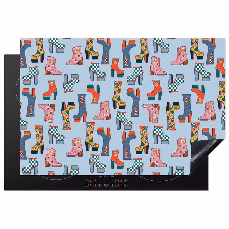 Retro - Disco - Laarzen - Multi Inductie beschermer vinyl 3mm klein 276 -3d