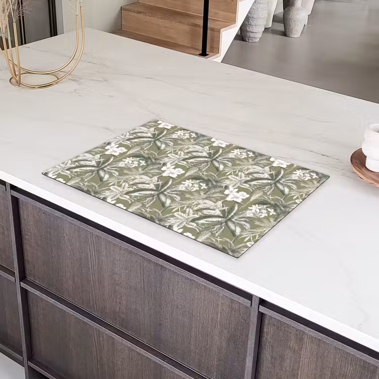 Botanisch - Bloemen - Groen Inductie beschermer vinyl 3mm klein 276 -sfeer8
