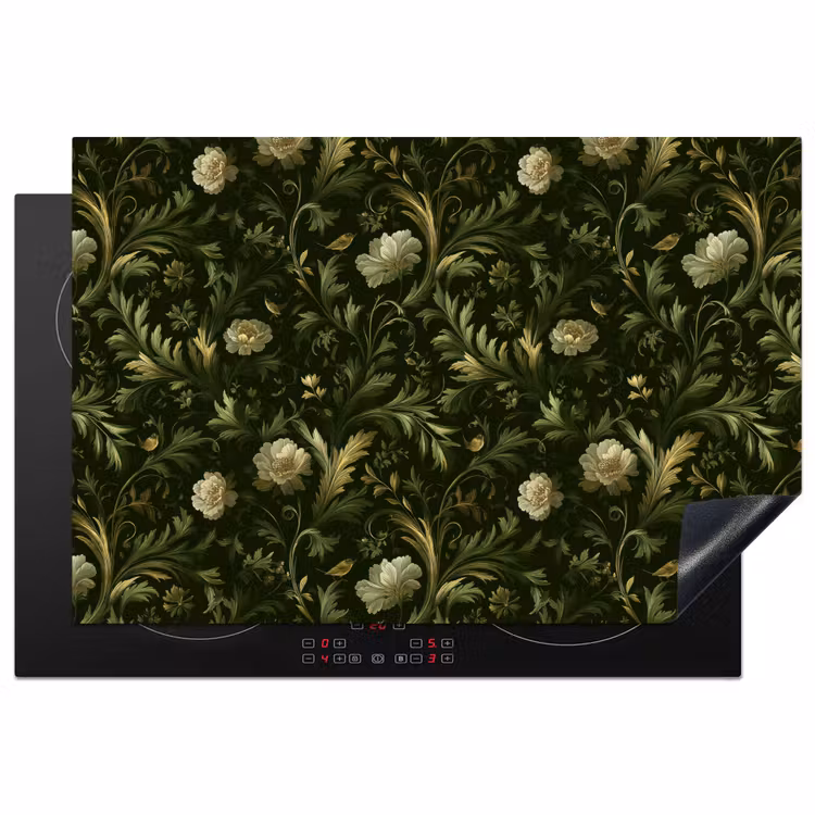 Botanisch - Naadloos - Bloemen Inductie beschermer vinyl 3mm klein 276 -3d