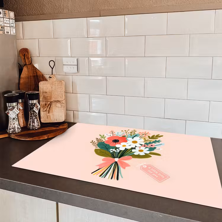 Boeket - Strikje - Kaartje - Quote Inductie beschermer vinyl 3mm klein -sfeer3