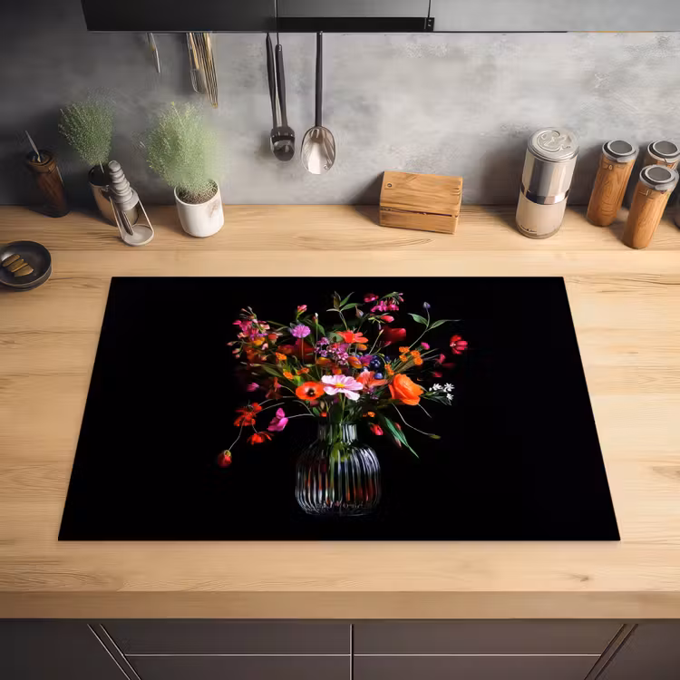 Boeket - Veldbloemen - Vaas Inductie beschermer vinyl 3mm klein -sfeer5