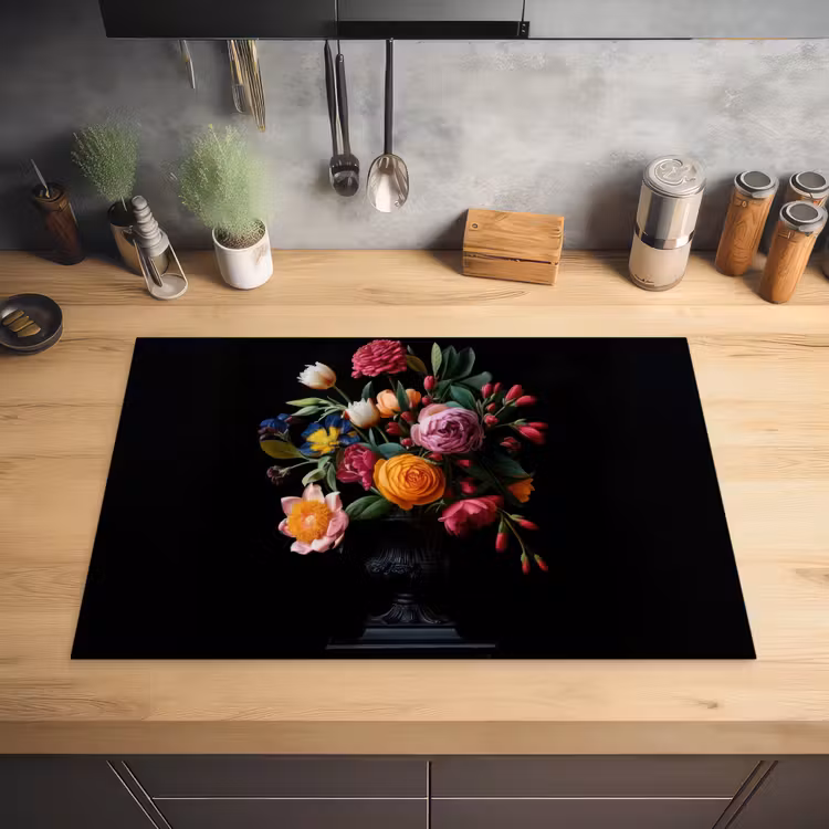 Boeket - Romantisch - Kleurrijk Inductie beschermer vinyl 3mm klein -sfeer5