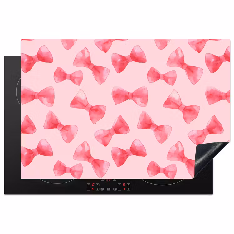 Strikken - Aquarel - Roze Inductie beschermer vinyl 3mm klein 276 -3d