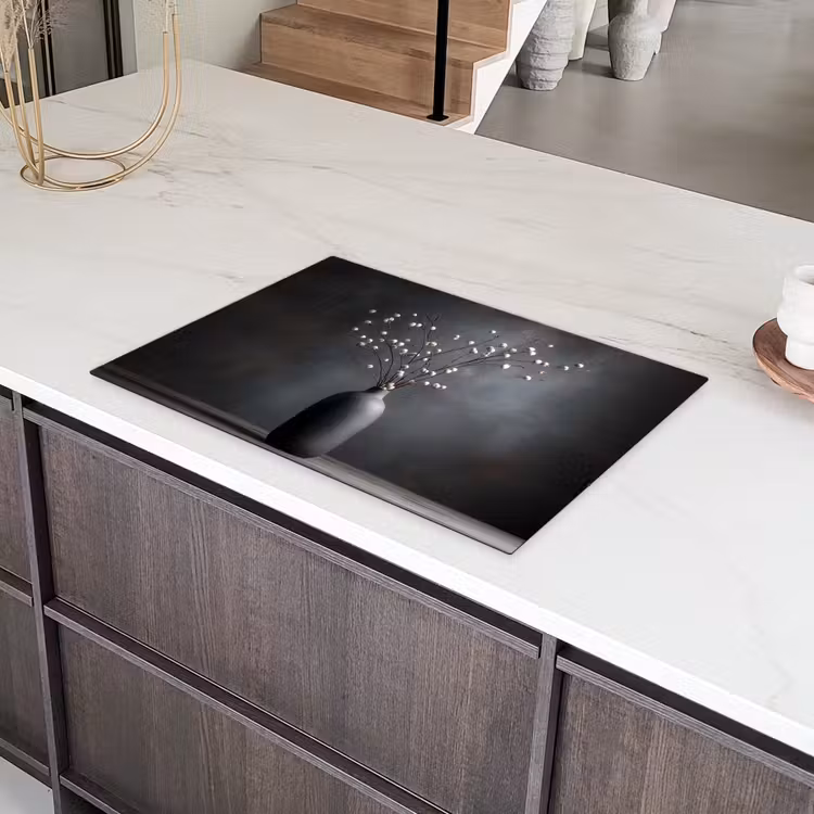 Takken - Vaas - Bolletjes - Wit Inductie beschermer vinyl 3mm klein -sfeer8