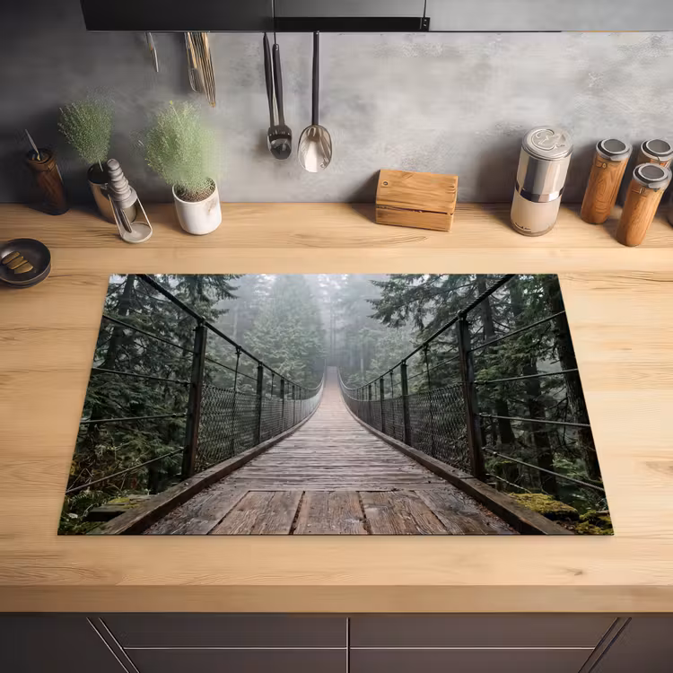 Brug - Bos - Mist - Natuur Inductie beschermer vinyl 3mm klein -sfeer5