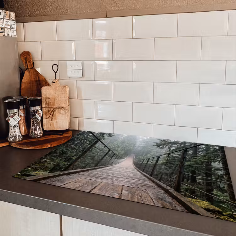 Brug - Bos - Mist - Natuur Inductie beschermer vinyl 3mm klein -sfeer3
