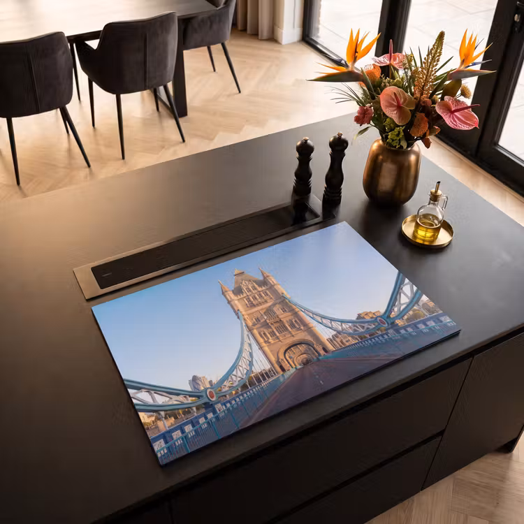 Brug - Toren - Architectuur - Klassiek - Blauw Inductie beschermer vinyl 3mm klein -sfeer5