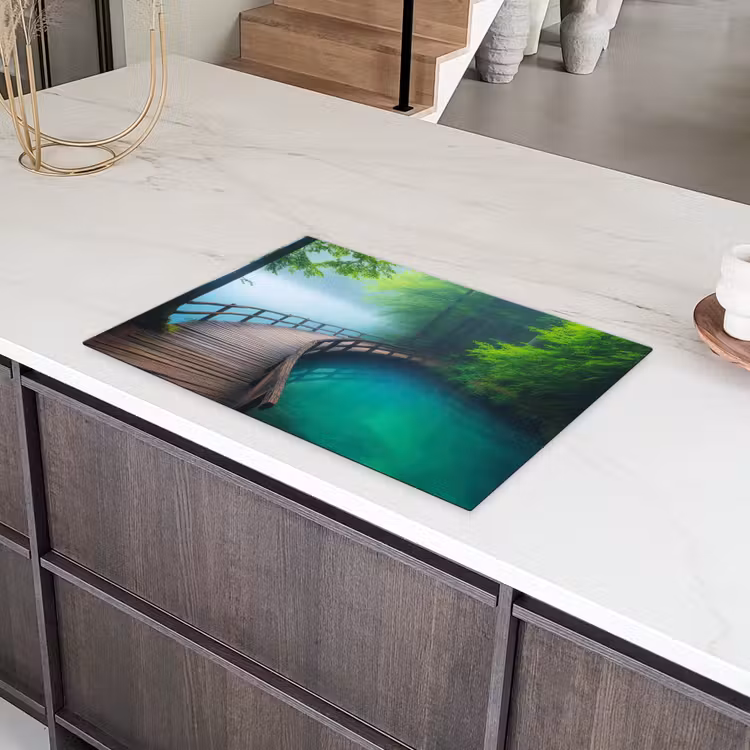 Brug - Water - Rivier - Bos Inductie beschermer vinyl 3mm klein -sfeer8