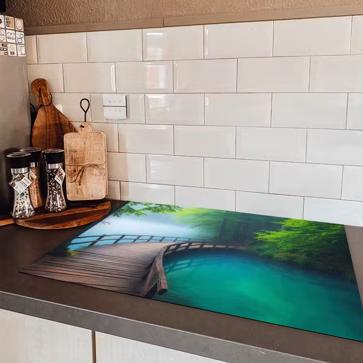 Brug - Water - Rivier - Bos Inductie beschermer vinyl 3mm klein -sfeer3
