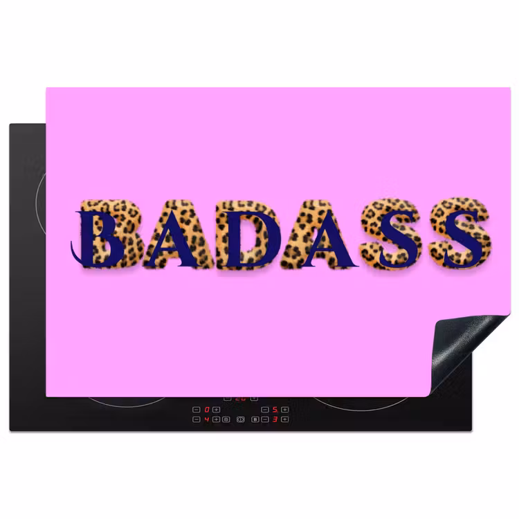 Felroze - Badass - Panterprint - Schaduw Inductie beschermer vinyl 3mm klein -3d