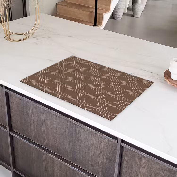 Bruin - Lijnen - Patroon Inductie beschermer vinyl 3mm klein 276 -sfeer8