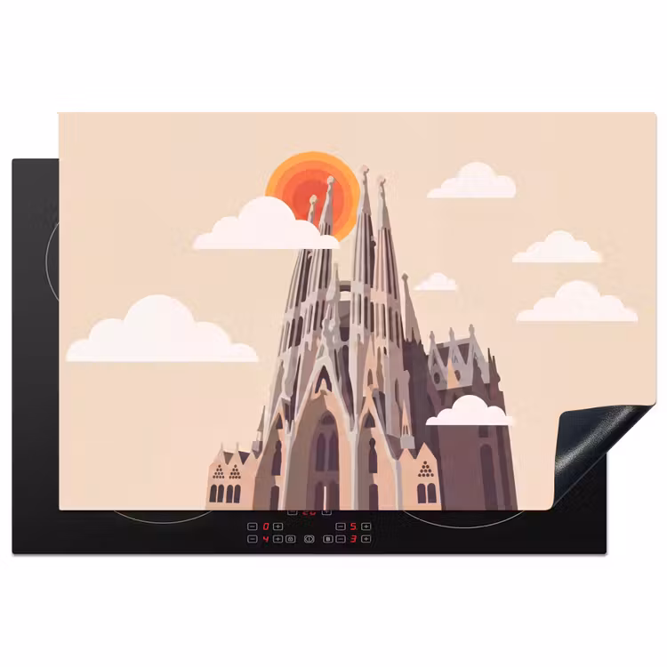 Gebouw - Torens - Architectuur - Abstract - Zonsondergang Inductie beschermer vinyl 3mm klein -3d