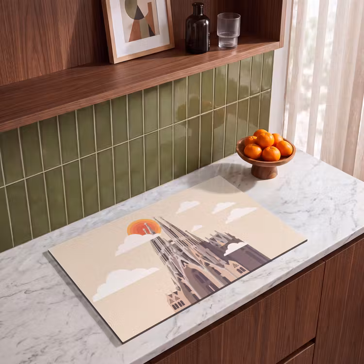 Gebouw - Torens - Architectuur - Abstract - Zonsondergang Inductie beschermer vinyl 3mm klein -sfeer8