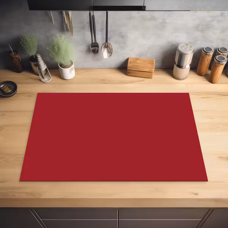Burgundy - Wine - Rood Inductie beschermer vinyl 3mm klein 276 -sfeer5