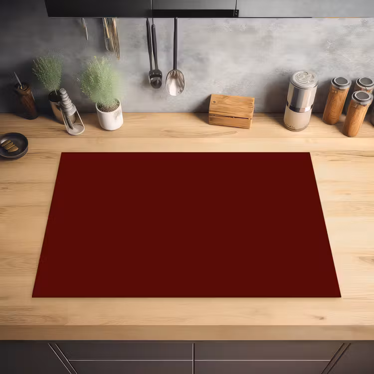 Burnt - Mahogany - Rood Inductie beschermer vinyl 3mm klein 276 -sfeer5
