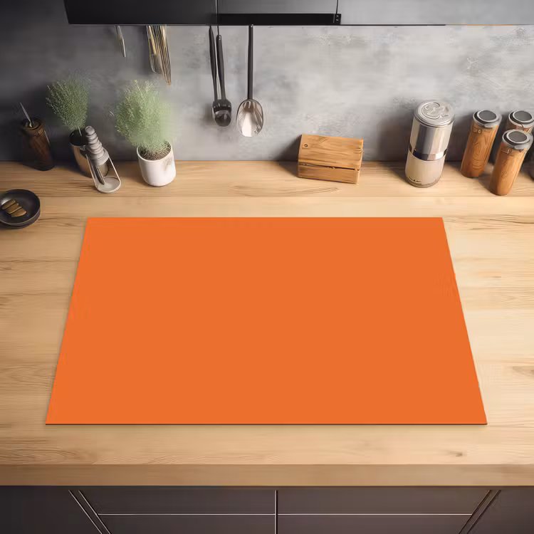 Burnt - Sienna - Oranje Inductie beschermer vinyl 3mm klein 276 -sfeer5