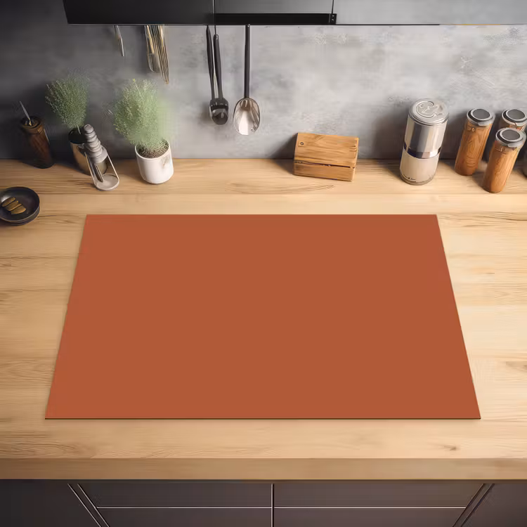 Burnt - Sienna - Oranje Inductie beschermer vinyl 3mm klein 276 -sfeer5