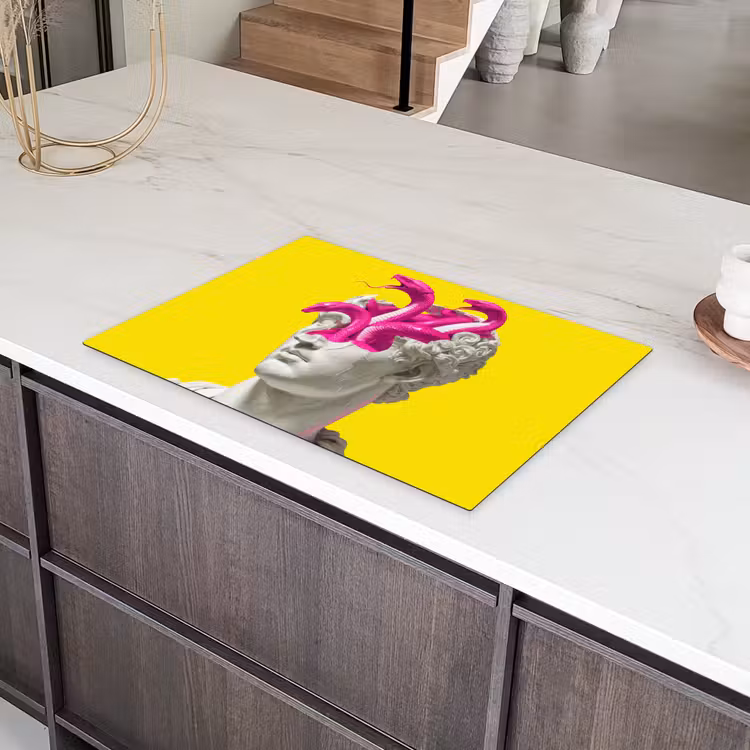 Buste - Slangen - Geel Inductie beschermer vinyl 3mm klein -sfeer8