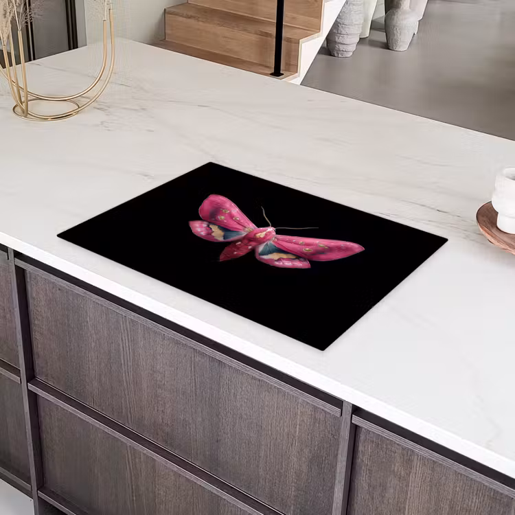 Vlinder - Roze - Nachtvlinder Inductie beschermer vinyl 3mm klein -sfeer8