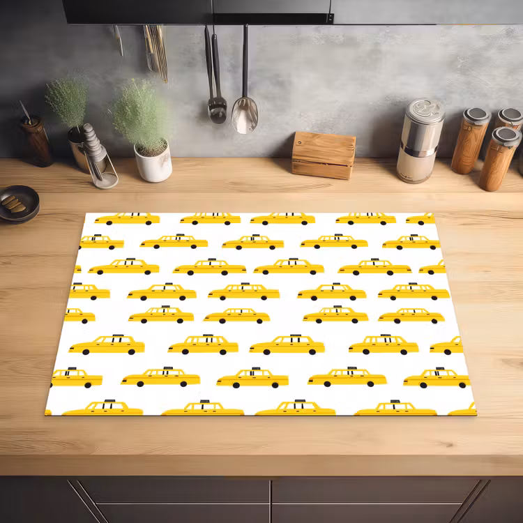 Taxi - Iconisch - Geel Inductie beschermer vinyl 3mm klein 276 -sfeer5
